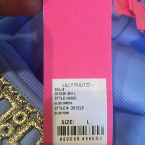 Lilly Pulitzer Girls Elize Fit & Flare Dress Blue Peri sizes Medium & Large NWT - Picture 8 of 9